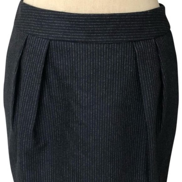 Theory Pinstripe Virgin Wool Skirt - Picture 1 of 8